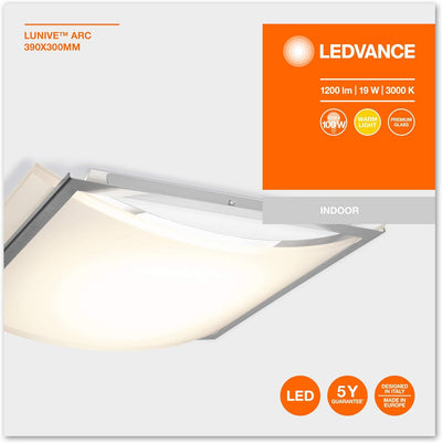 LEDVANCE LED Wand- und Deckenleuchte, Leuchte für Innenanwendungen, Warmweiss, 393,0 mm x 300,0 mm x