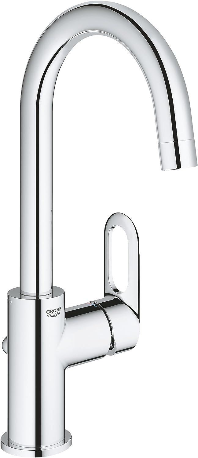 GROHE Start Loop | Bad - Einhand-Waschtischbatterie, DN 15 L-Size | Chrom | 23780000 L mit Zugstange