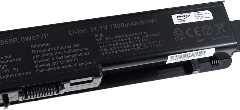 Akku für Dell Typ Y067P 7800mAh/87Wh, 11,1V, Li-Ion