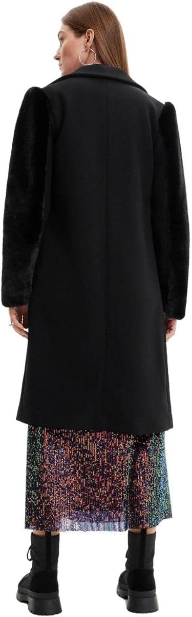 Desigual Damen Overcoat XL Schwarz, XL Schwarz