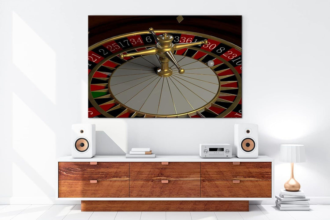 deyoli Roulettetische Format: 100x70 als Leinwand, Motiv fertig gerahmt auf Echtholzrahmen, Hochwert
