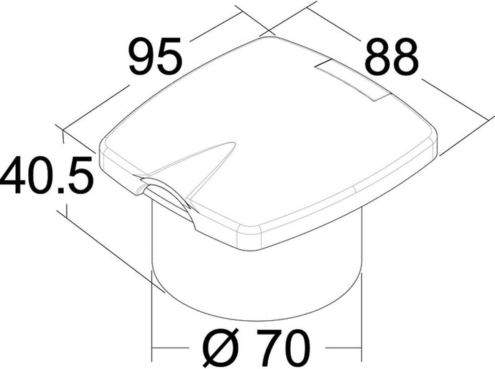 Osculati New Edge Duschbox, weiss PVC Schlauch 4 m