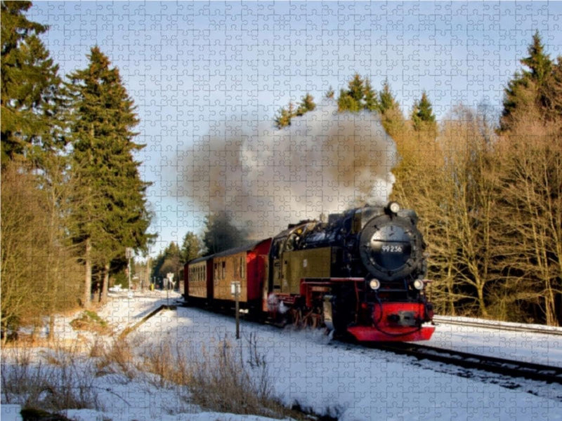 CALVENDO Puzzle Brockenbahn bei DREI Annen Hohne 1000 Teile Lege-Grösse 64 x 48 cm Foto-Puzzle Bild