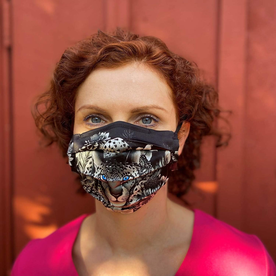 Anuschka Seiden-Gesichtsmasken – Komfortables doppellagiges Plissee-Design – wiederverwendbar, atmun