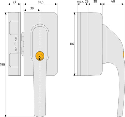 ABUS Fenster-Zusatzsicherung FO500N AL0125 - Fensterschloss mit Druckzylinder, gleichschliessend - A