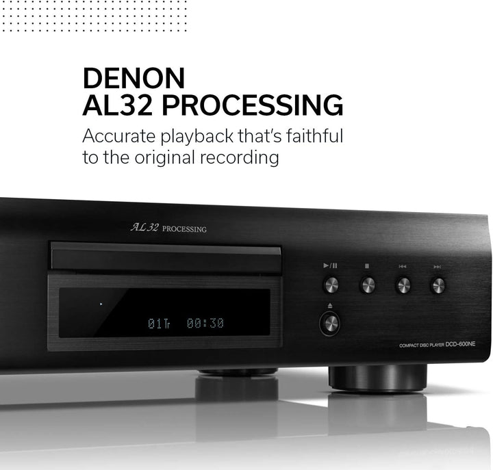 Denon DCD-600 NE CD-Player mit AL32 Processing, schwarz Schwarz Single, Schwarz Single