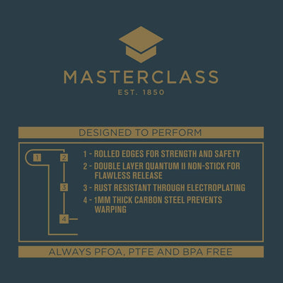 MasterClass Bratform mit PFOA-freiem Antihaft, robustem, 1 mm dickem, offenem, geröstetem Röster aus