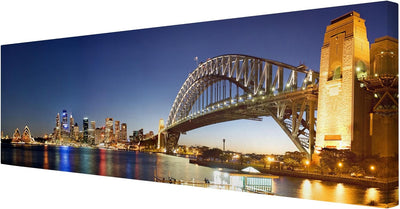 Bilderwelten Leinwandbild - Sydney at Night - Panorama Quer, 30cm x 90cm, 30cm x 90cm