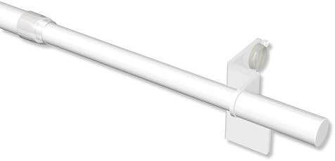 Interdeco Klemmstange (1 Stück), Klemmfix Scheibenstange Weiss in 10/8 mm Ø, Fina, 80-110 cm ausdreh