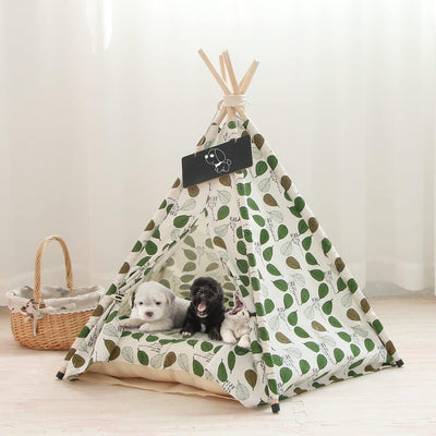 Tipi Zelt fur Hunde und Katzen,Pet Tipi Hunde-Katzenbett mit Kissen, Luxery Hundezelte Hundehöhle un