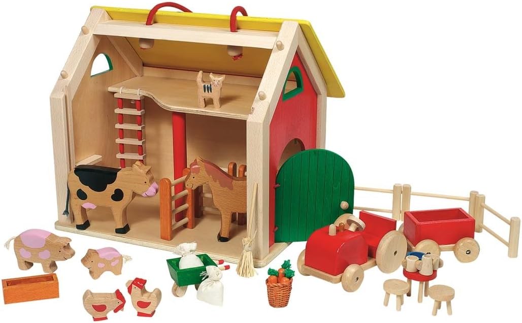 Goki 51916 - Koffer Farmhaus mit Zubehör