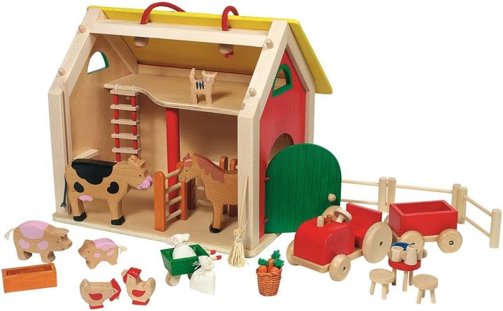 Goki 51916 - Koffer Farmhaus mit Zubehör