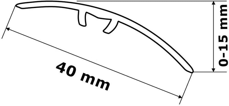 3 Stück: Übergangsprofil, Anpassungsprofil, Ausgleichsprofil 40 mm - Alu eloxiert: gold - (C-01) (3)