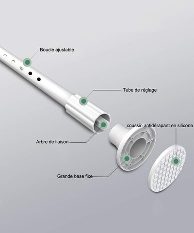 WHITNEY 92 cm-430 cm Extra Lange Gardinenstange, Kein Bohrer erforderlich Ausziehbare Gardinenstange