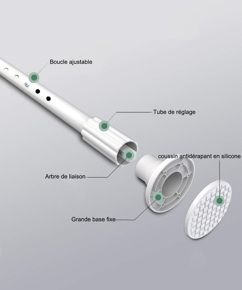 WHITNEY 92 cm-430 cm Extra Lange Gardinenstange, Kein Bohrer erforderlich Ausziehbare Gardinenstange