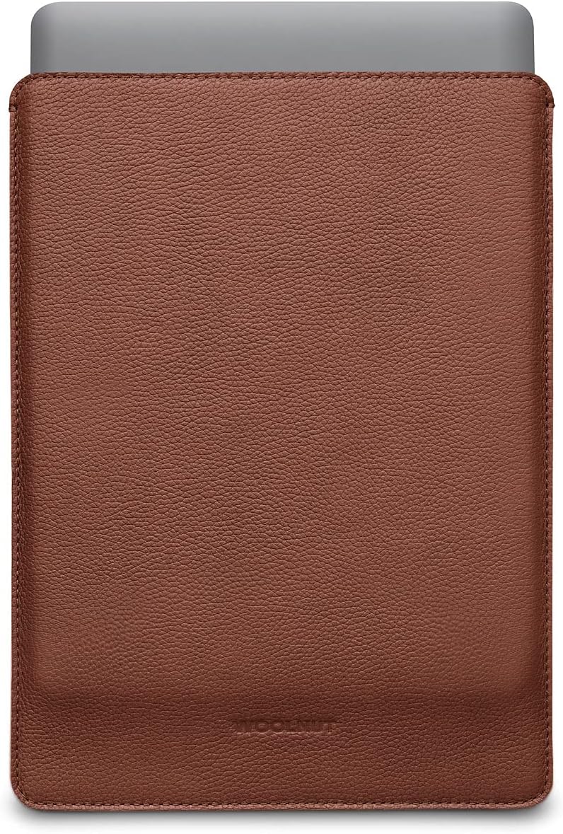 Woolnut Leder Sleeve Case Hülle Tasche für MacBook Pro 13 UNT Air 13/13.6 Zoll - Cognac Braun Cognac