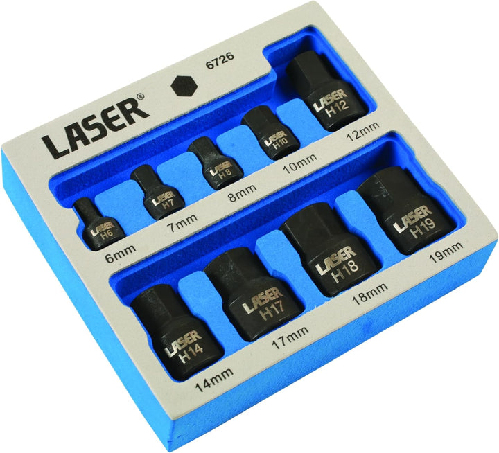 Laser 6726 Low Profile Innensechskant-Bit-Set – Silber (9)