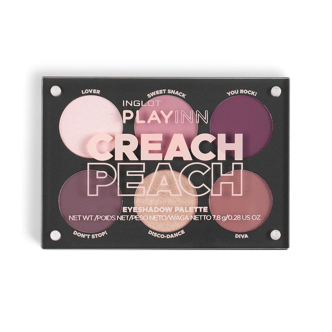 INGLOT PLAYINN Creach Peach, Lidschattenpalette, Eine Kollektion von Sechs Einzigartigen Lidschatten