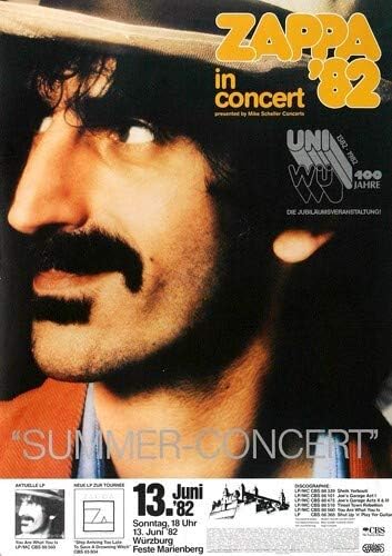 Frank Zappa - Summer Concert, Würzburg 1982 » Konzertplakat/Premium Poster | Live Konzert Veranstalt