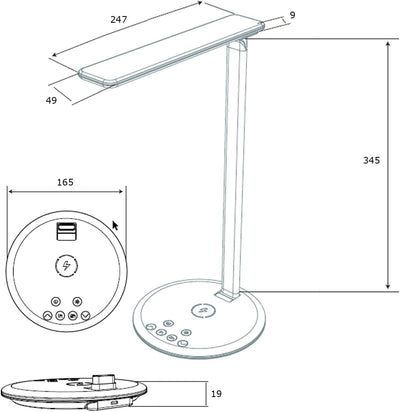 SOTECH JUNKER Lighting LED Tischleuchte USB (Aluminiumlegierung, weiss, 5W, 2800K-5600K, dimmbar, ne