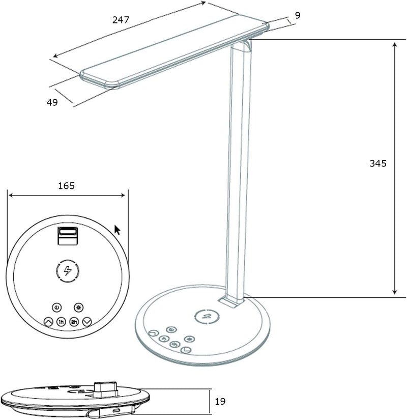 SOTECH JUNKER Lighting LED Tischleuchte USB (Aluminiumlegierung, weiss, 5W, 2800K-5600K, dimmbar, ne