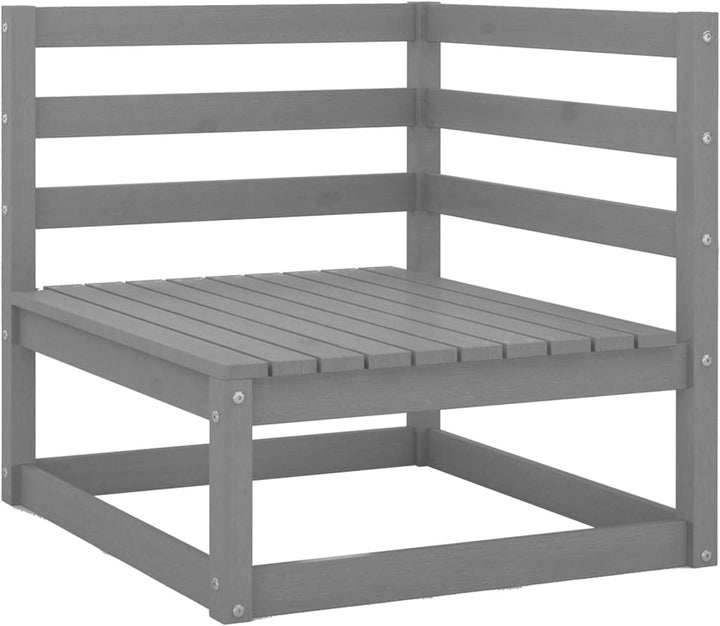 Tidyard 2-Sitzer Gartensofa Ecksofa Sofa Lounge Sitzgruppe Gartenmöbel Gartenset Grau Kiefer Massivh