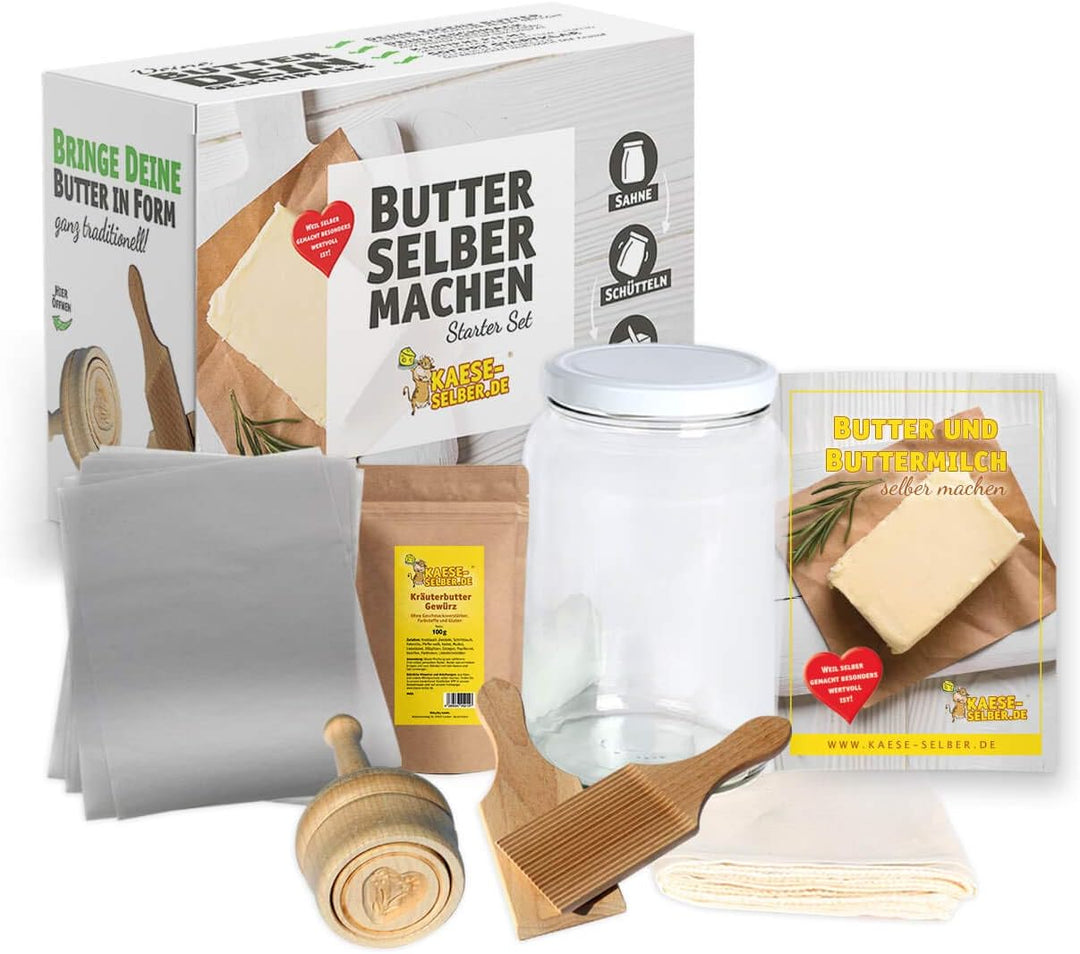 Butter und Buttermilch selber Machen - Set (inkl. Schritt für Schritt Anleitung)