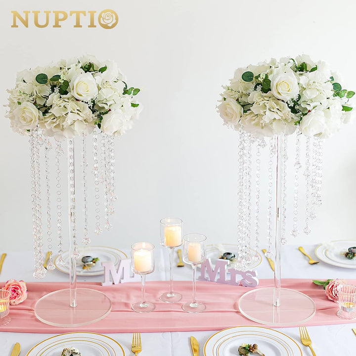 Nuptio Blumenvasen Hochzeit Mittelstücke 2 Stück 60cm Hoch Acryl Vase Steht für Kristall-mittelstück