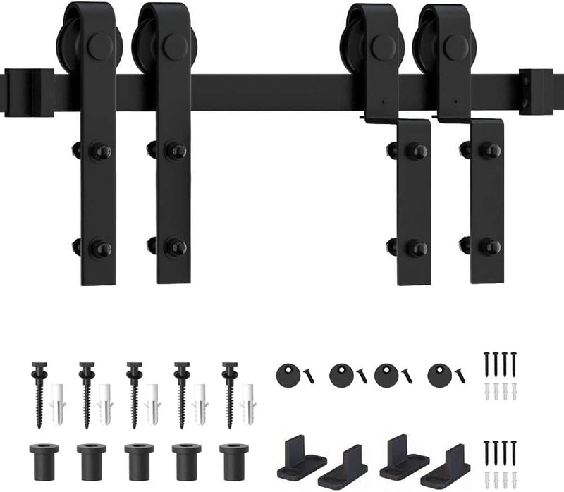 HOCONNIE 6FT/183cm Scheunentor Kit Scheunentor zum Schieben Scheunentor Schiebe Kit für Zusammenfall