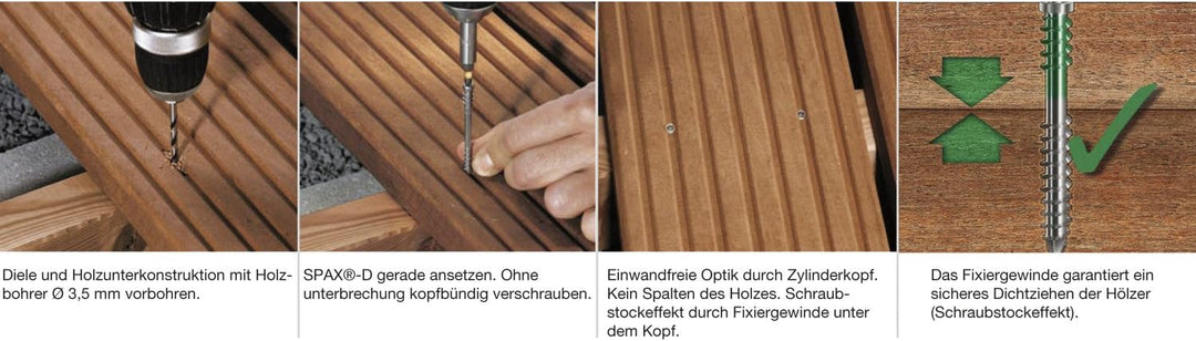 SPAX Weg und Steg Zylinderkopf 8.0x120 Torx 40 Edelstahl A4, 50 Stück,538000801205