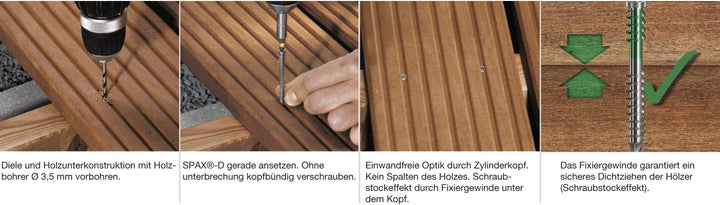 SPAX Weg und Steg Zylinderkopf 8.0x120 Torx 40 Edelstahl A4, 50 Stück,538000801205