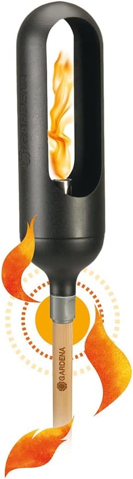 Gardena ClickUp! Fackel: Deko-Leuchte mit 350 ml Fassungsvermögen, Brenndauer bis zu 6 Std & ClickUp