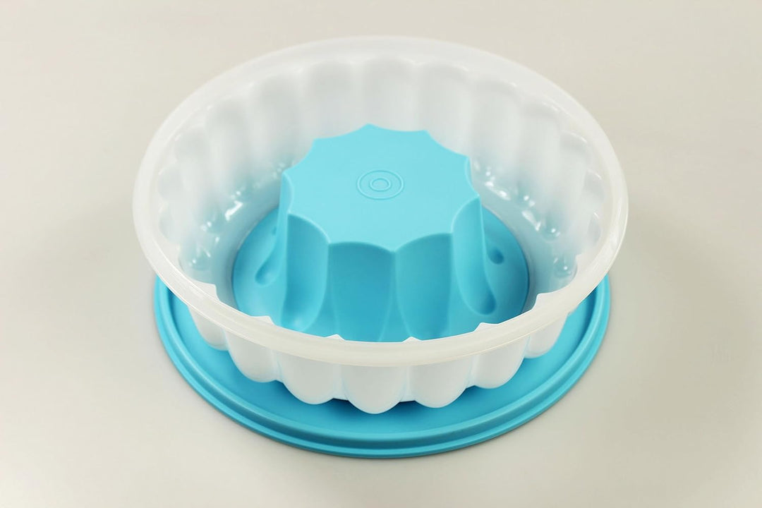 TUPPERWARE Kleiner Prinz Kranz Sturzform Puddingform Form 1,0 L hellblau-weiss