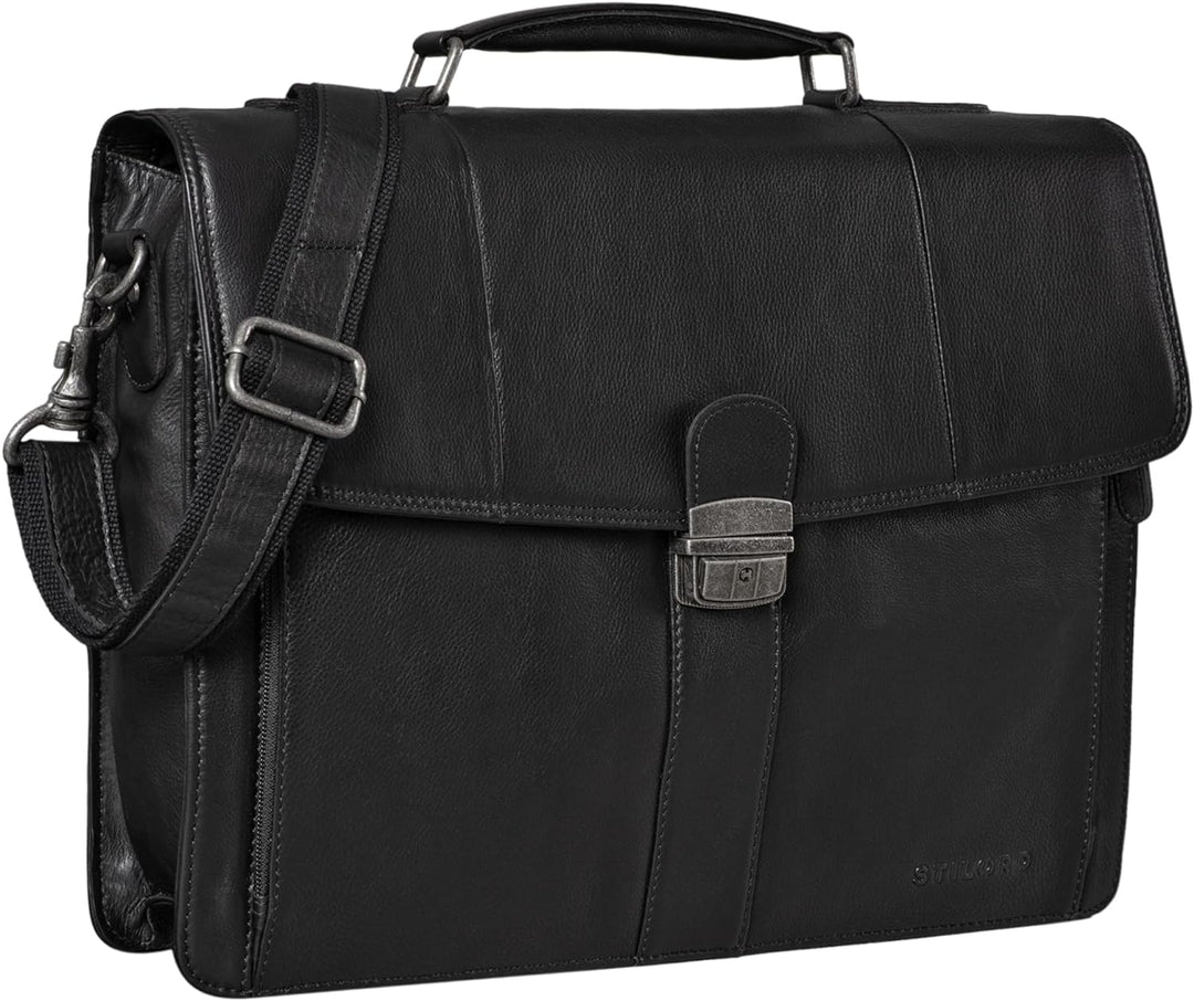 STILORD 'Havanna' Leder Businesstasche A4 Gross Klassische Aktentasche Arbeitstasche Abnehmbarer Sch