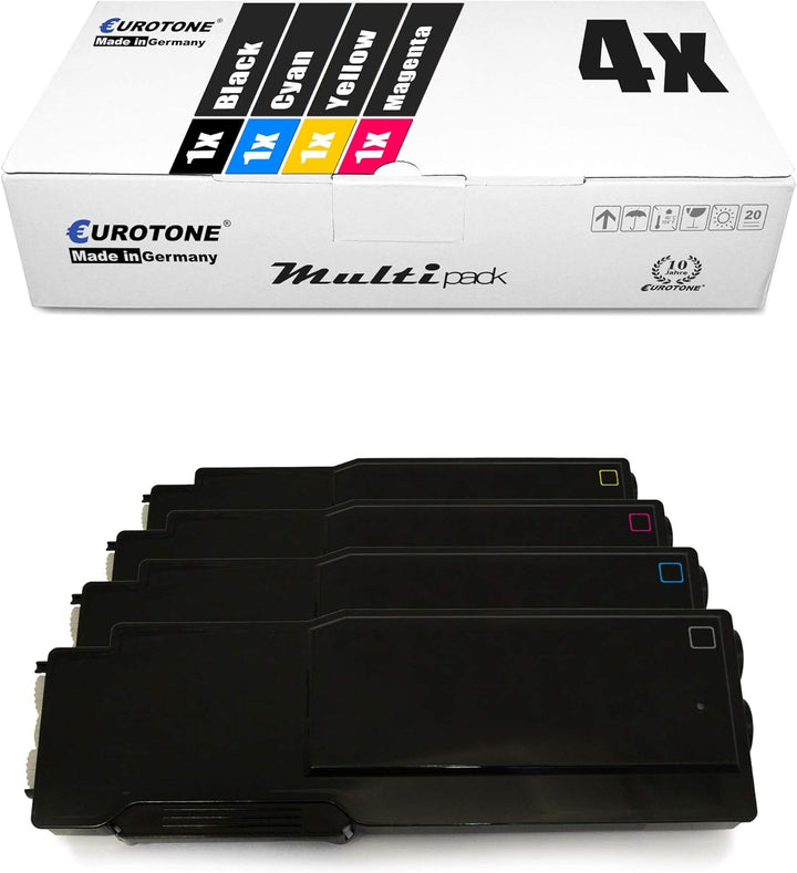 Eurotone 4X Müller Printware XXL Toner für Dell C 3760 3765 DN dnf n ersetzt Schwarz Blau Rot Gelb S