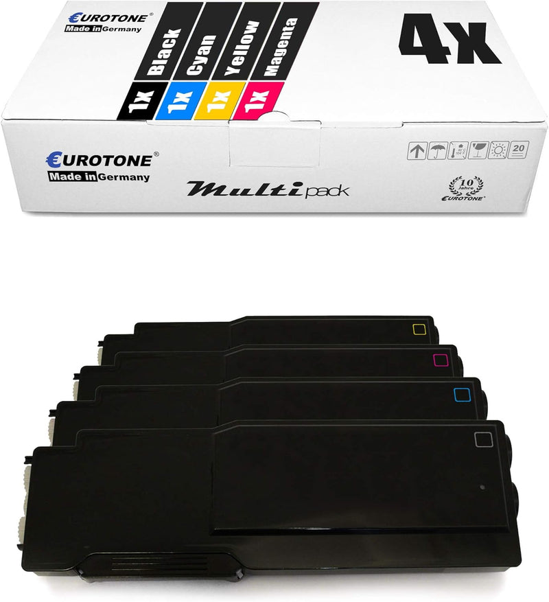 Eurotone 4X Müller Printware XXL Toner für Dell C 3760 3765 DN dnf n ersetzt Schwarz Blau Rot Gelb S