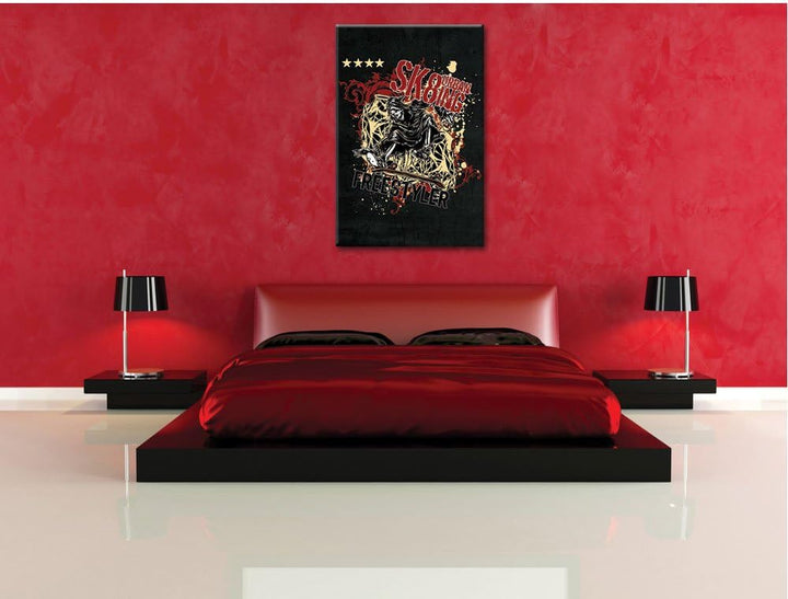 Dark Ultimate grim reaper black Bild auf Leinwand, XXL riesige Bilder fertig gerahmt mit Keilrahmen,