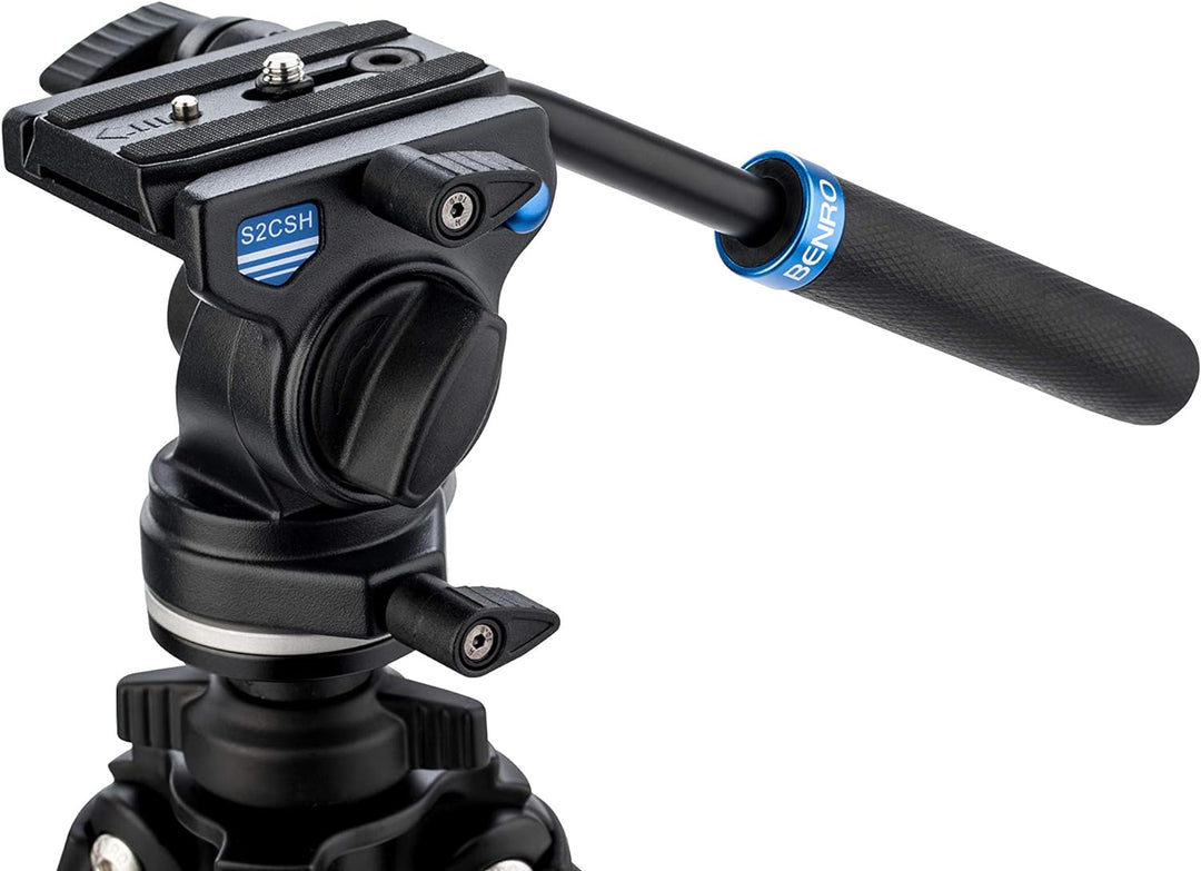 BENRO Kit Trepied Slim Vidéo + Tête S2C - TSL08AS2CSH Aluminium, Aluminium