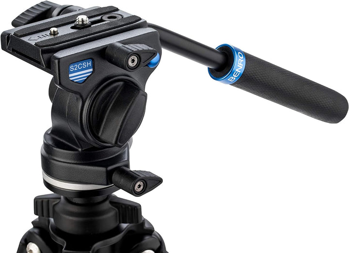 BENRO Kit Trepied Slim Vidéo + Tête S2C - TSL08AS2CSH Aluminium, Aluminium