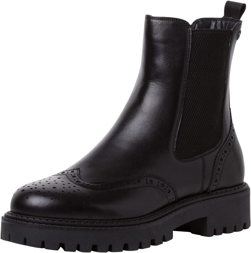 Tamaris Damen 1-1-25450-29 Stiefelette 39 EU Blk Leath Uni, 39 EU Blk Leath Uni