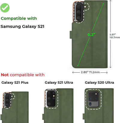 Snakehive Galaxy S21 5G Hülle Leder | Stylische Handyhülle mit Kartenhalter & Standfuss | Handyhülle