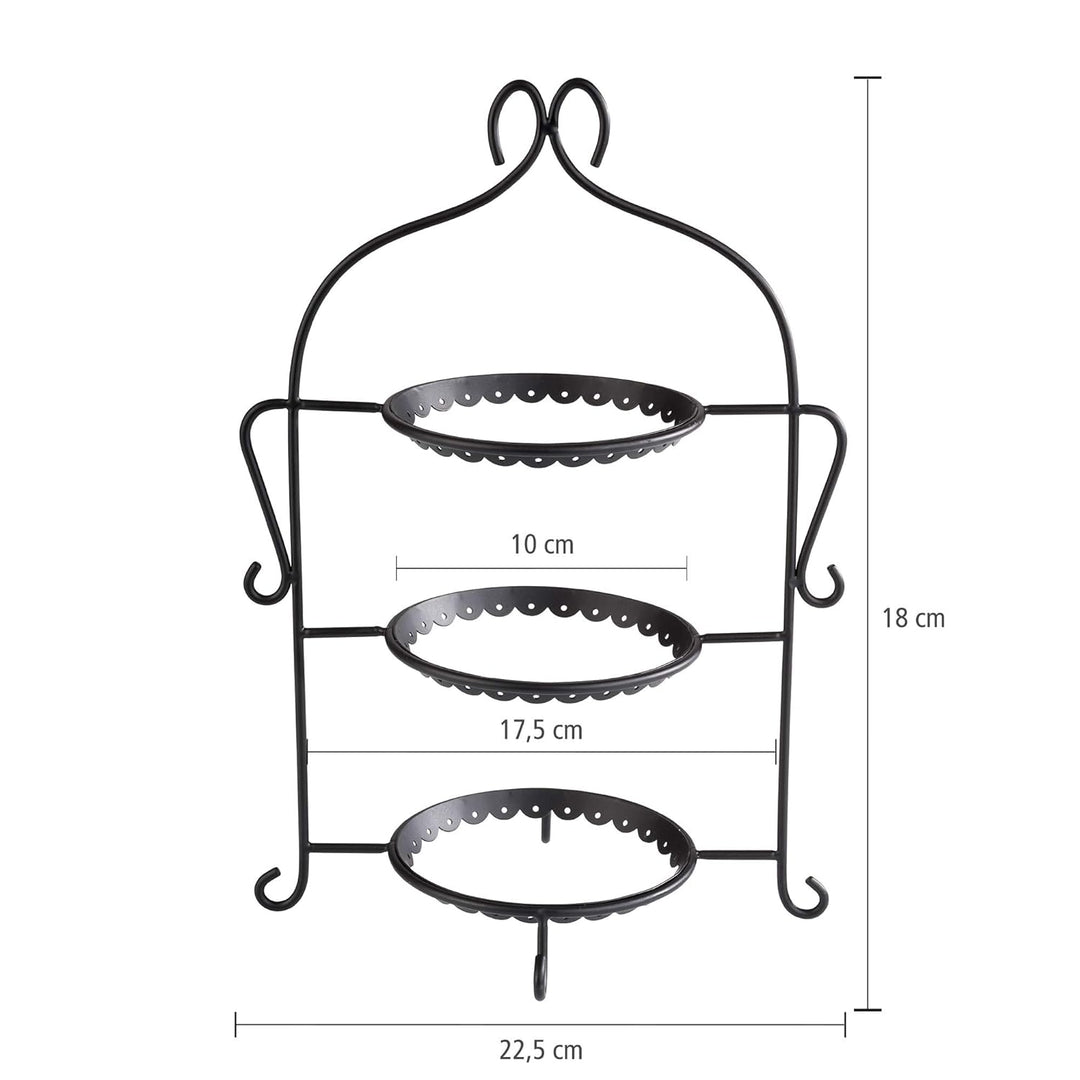 APS 33202 ROMANTIC Servierständer für 3 Platten, Edelstahl, weiss, 22.5 x 16 x 32 cm