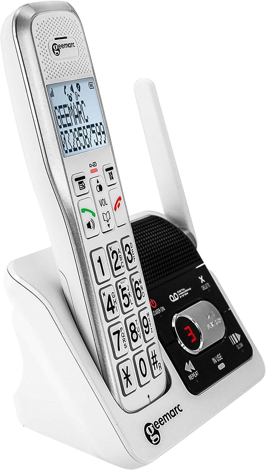 Geemarc Amplidect 595 U.L.E - Seniorentelefon mit verstärkter Empfangslautstärke, Anrufbeantworter,