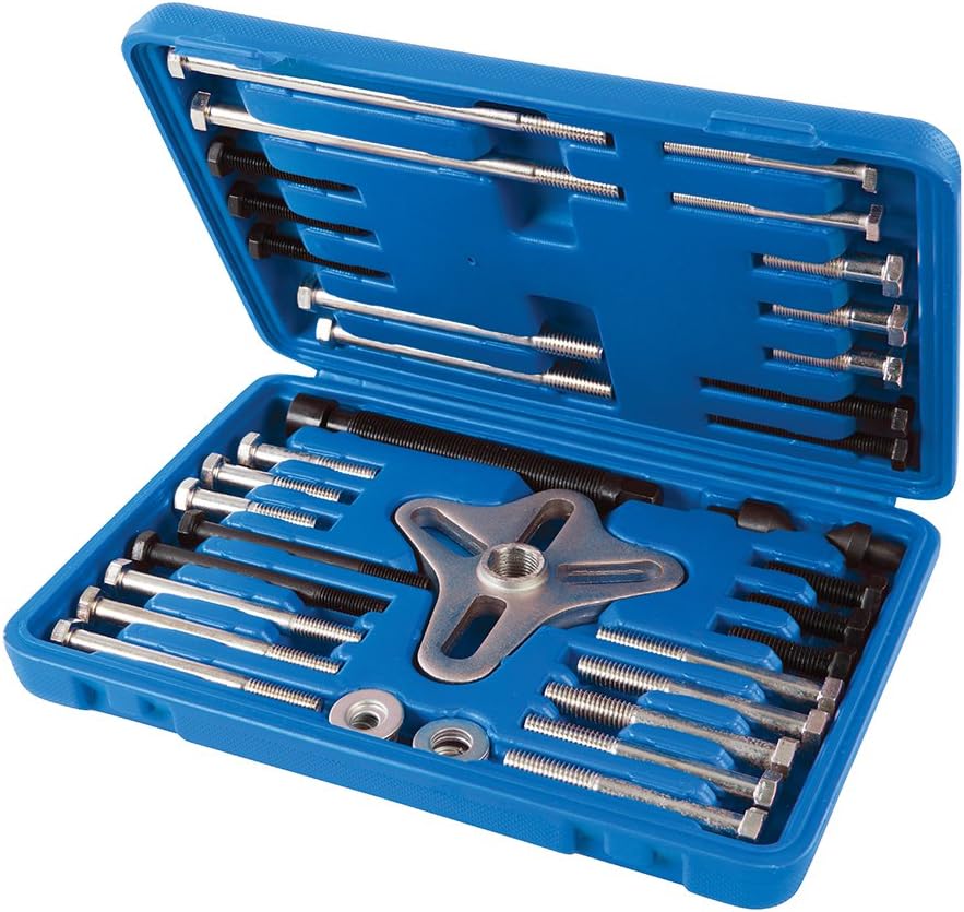 Silverline 515011 Jochabzieher mit Zubehör, Silber, 40–93 mm, 46 - Teilig Satz