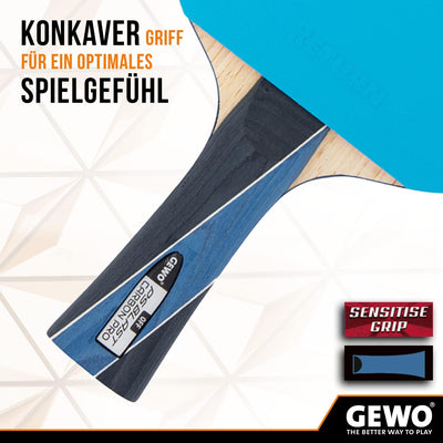 GEWO PS Blast Carbon Pro Tischtennisschläger - ITTF genehmigter Profi-Tischtennisschläger, Carbon-Sc