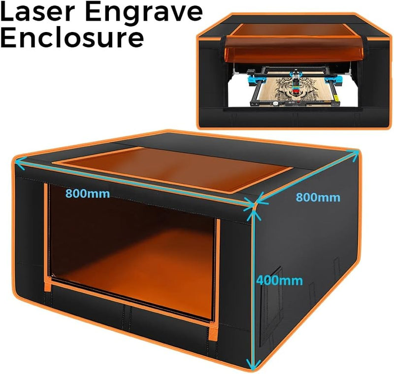 Twotrees Lasergravurmaschinengehäuse, Laserschneider-Schutzgehäuse, 800 x 800 x 400 mm, Lasergehäuse