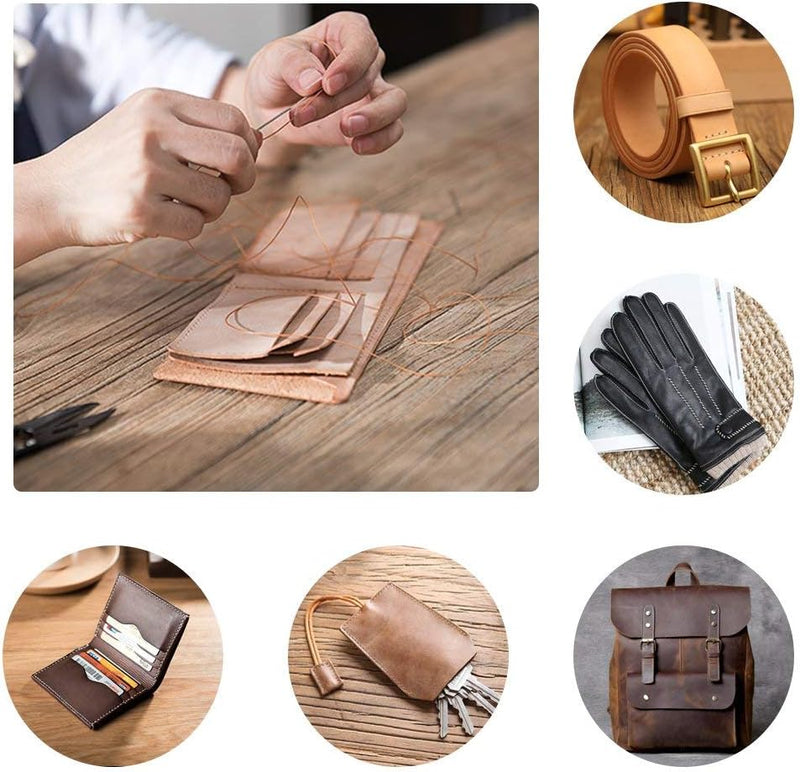 JasCherry 50 Stück Leder Werkzeug Leder Bearbeitungs Hand Nähen Tool Kit - Praktisch Leder Handwerk