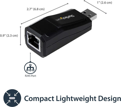 StarTech.com USB 3.0 auf Gigabit Ethernet Lan Adapter - 10/100/1000 NIC Netzwerkadapter - USB SuperS