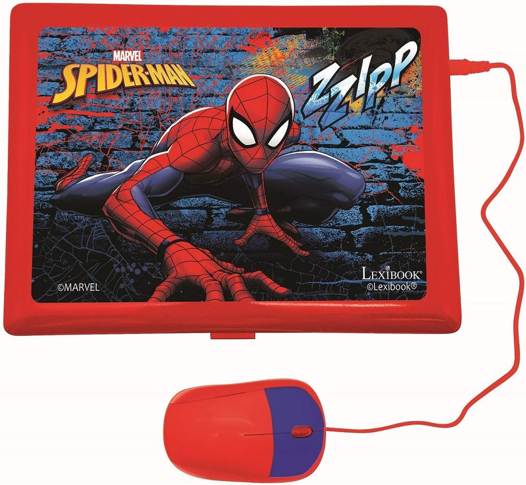 Lexibook JC598SPi4 Marvel Spiderman-Laptop, Lern- und zweisprachiges Portugiesisch/Englisch, Spielze