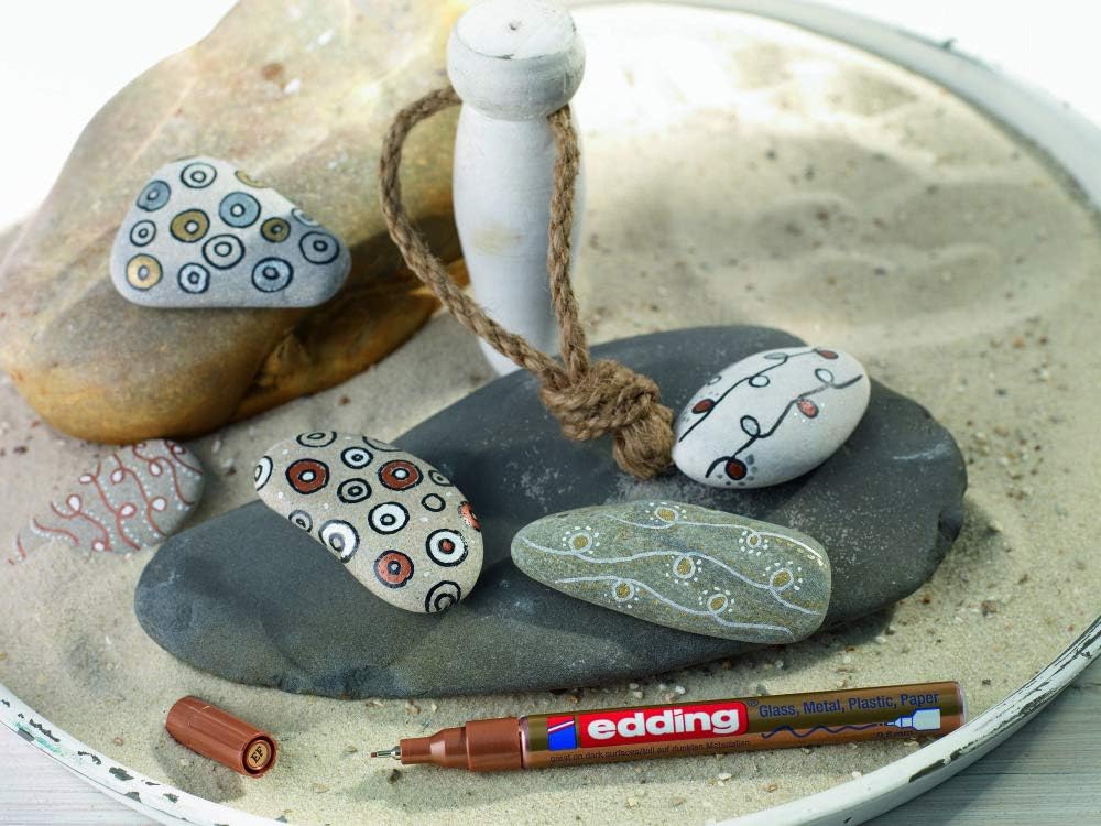 edding 780 Glanzlackmarker - silber - 10 Lackmarker - extra-feine Rundspitze 0,8 mm - Lackstift für